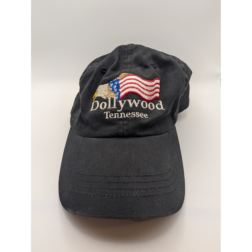 Dollywood Hat Adult OSFM Black Excellent Eagle American Flag Tennessee USA SEO